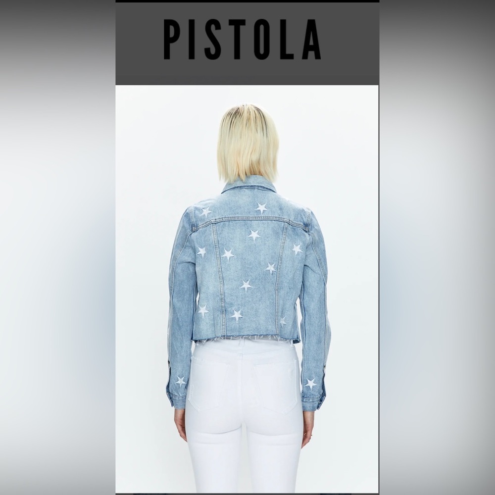 PISTOLA BRANDO STAR EMBROIDERY DENIM JACKET - ZODIAC